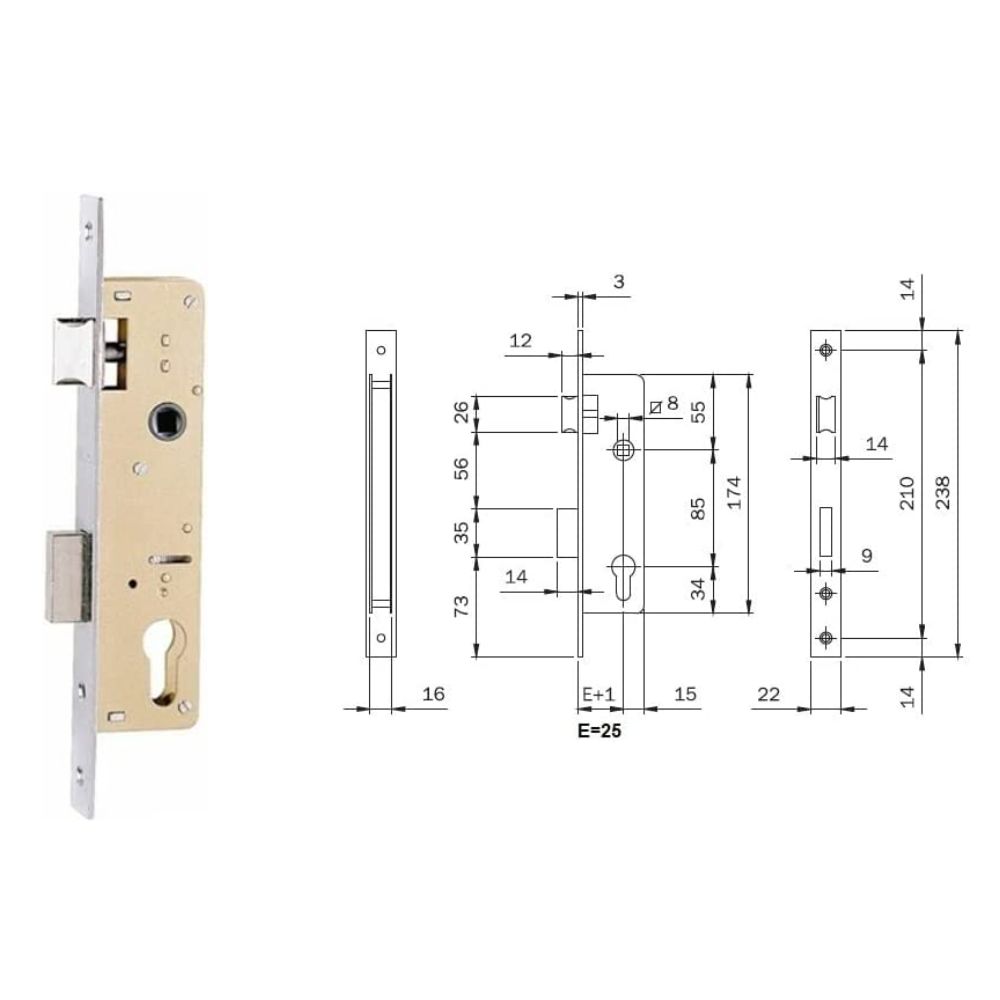 Cerradura ISEO 741-25 1 Cerradura ISEO 741-25